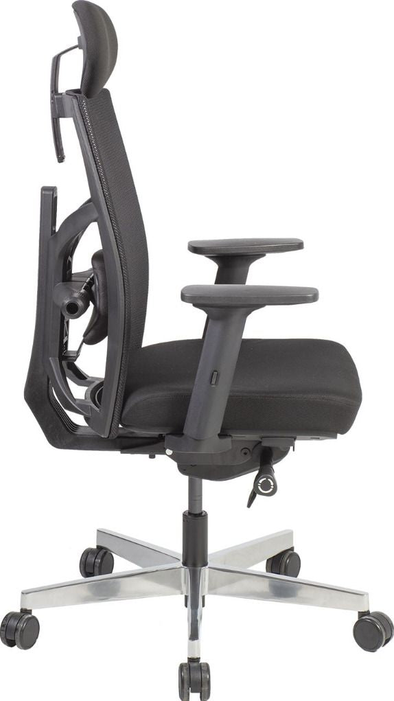 Office Chair Tune | size: Width: 70cm, Height: 111-128cm, Depth: 49cm | color: Black | image: 3 | variant: 1005340