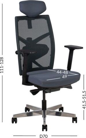 Office Chair Tune | size: Width: 70cm, Height: 111-128cm, Depth: 49cm | color: Blue | image: 4 | variant: 1005339
