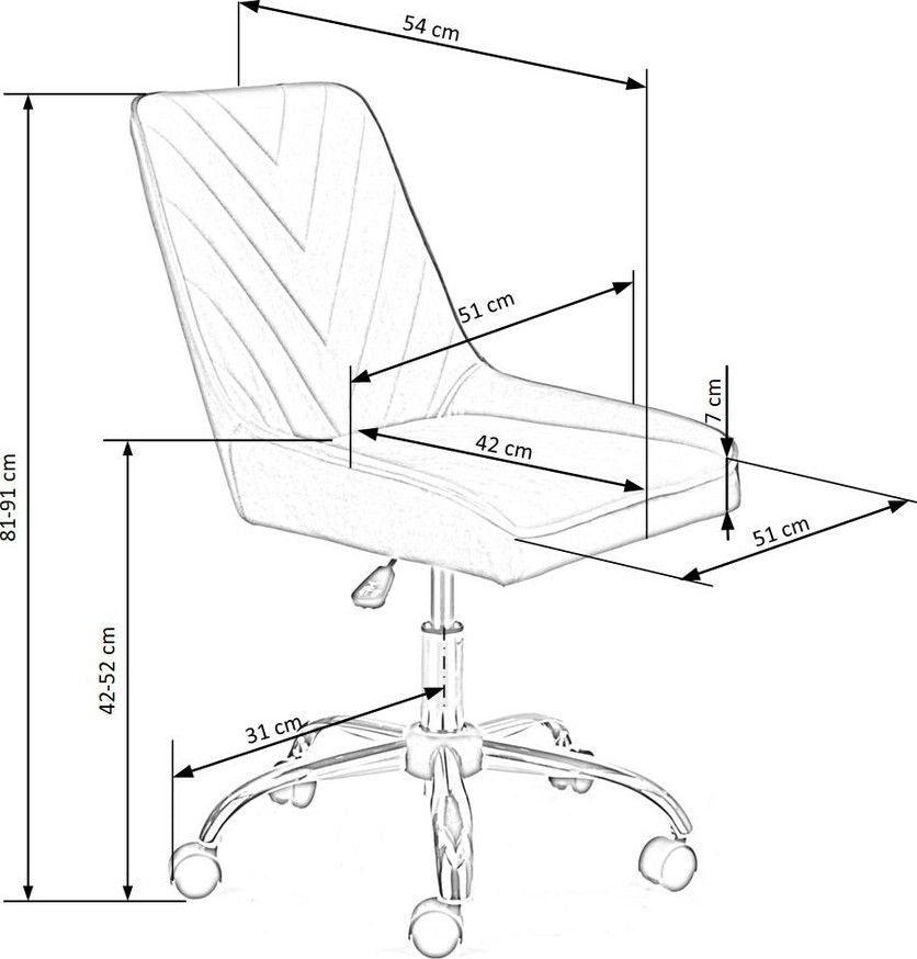 Office Chair Venaria | size: Width: 51cm, Height: 91cm, Depth: 54cm | color: Gray | image: 10 | variant: 1002941