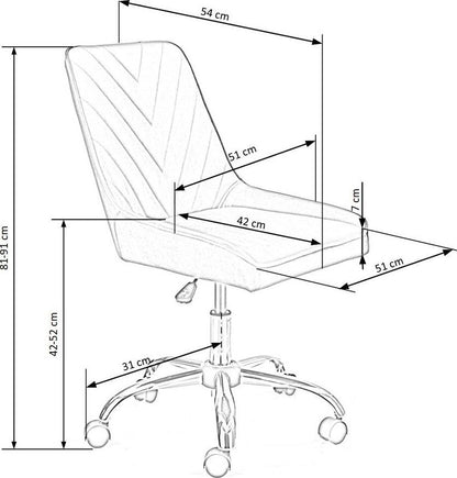 Office Chair Venaria | size: Width: 51cm, Height: 91cm, Depth: 54cm | color: Gray | image: 10 | variant: 1002941