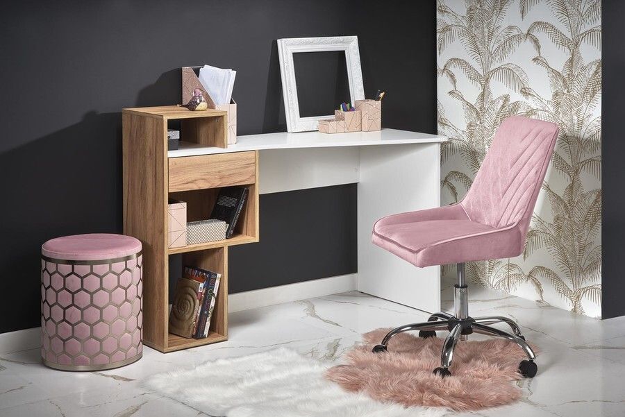Office Chair Venaria | size: Width: 51cm, Height: 91cm, Depth: 54cm | color: Pink | image: 7 | variant: 1002942
