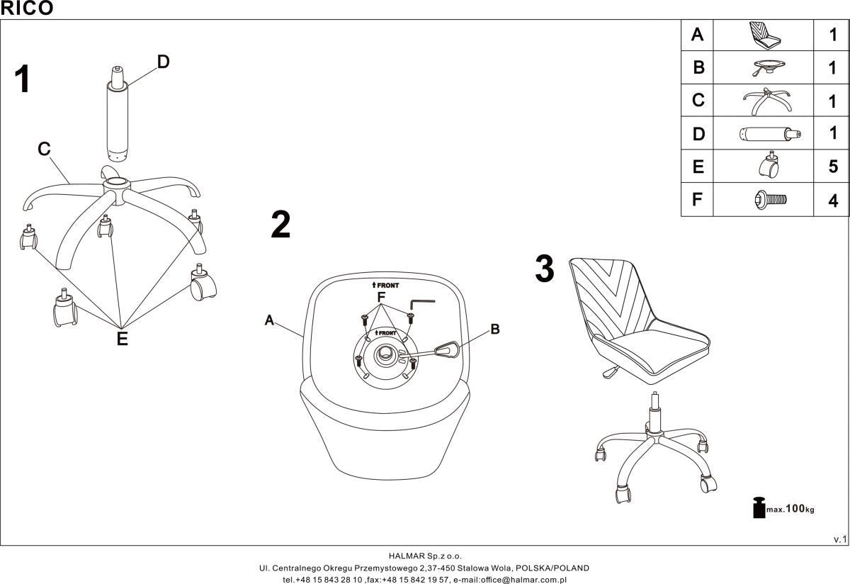 Office Chair Venaria | size: Width: 51cm, Height: 91cm, Depth: 54cm | color: Pink | image: 8 | variant: 1002942