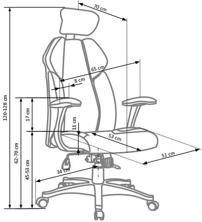 Office Chair West Ludlow | size: Width: 65cm, Height: 120cm, Depth: 70cm | color: Black/Grey | image: 2 | variant: 1007421