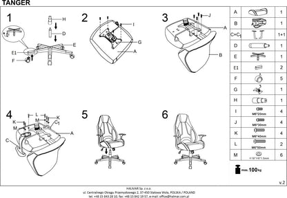 Office Chair West Melrose | size: Width: 70cm, Height: 117cm, Depth: 63cm | color: Gray | image: 10 | variant: 1007110