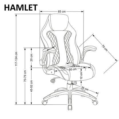 Office Chair West Nelson | size: Width: 65cm, Height: 117cm, Depth: 70cm | color: Black/Grey | image: 2 | variant: 1007432