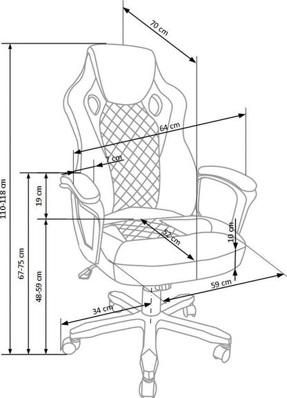 Office Chair West Stratford | size: Width: 64cm, Height: 118cm, Depth: 70cm | color: Black | image: 7 | variant: 1007067