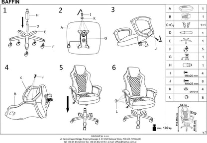 Office Chair West Stratford | size: Width: 64cm, Height: 118cm, Depth: 70cm | color: Black | image: 8 | variant: 1007067