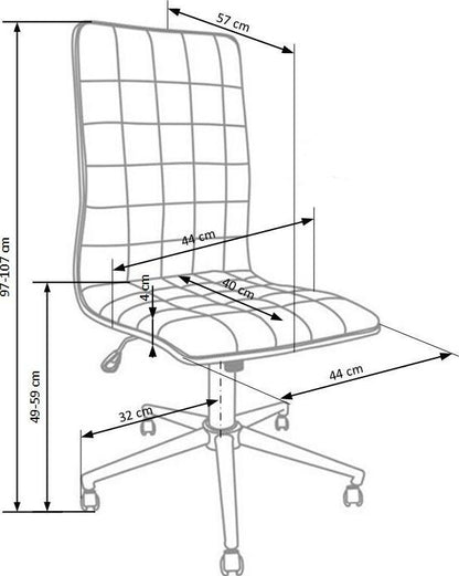 Office Chair West Tunbridge | size: Width: 44cm, Height: 107cm, Depth: 46cm | color: Black | image: 3 | variant: 1007246
