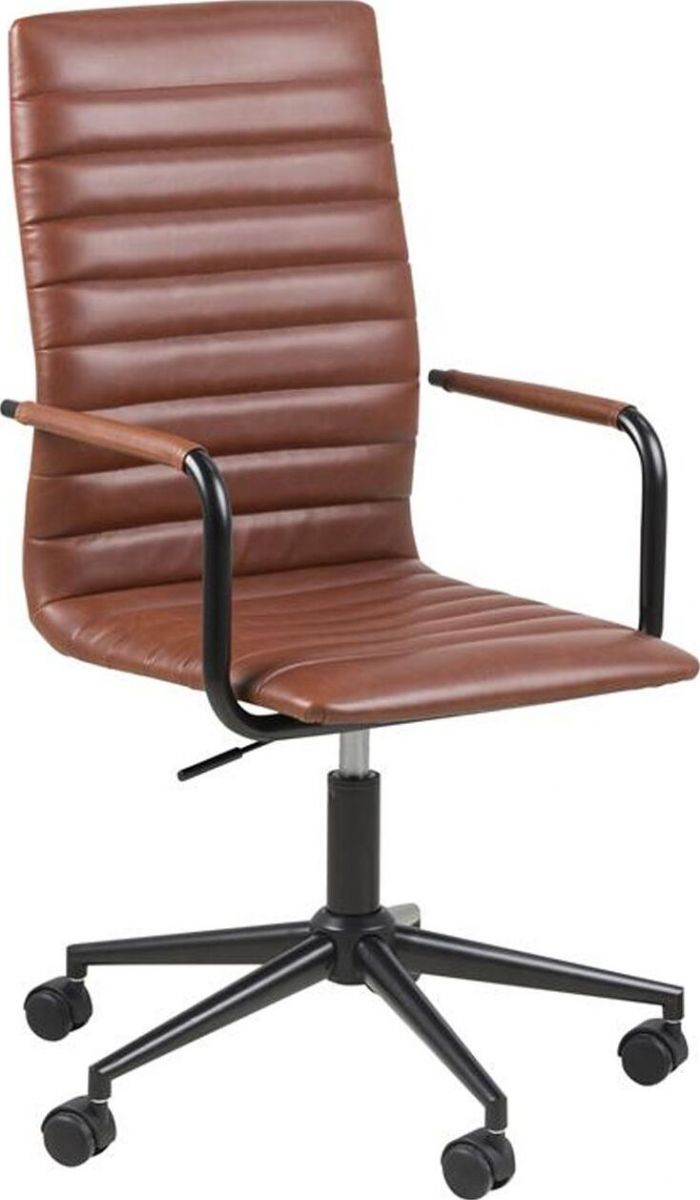 Office Chair Winslow | size: Width: 45cm, Height: 103cm, Depth: 58cm | color: Brown | image: 1 | variant: 1012375