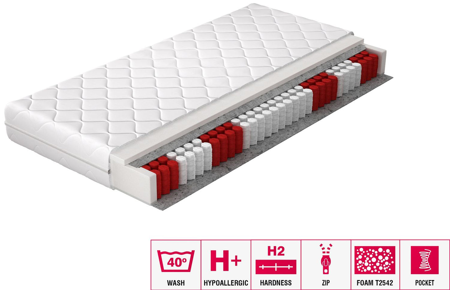 Pocket Spring Mattress Pedro 20 | size: Length: 200cm, Width: 160cm | image: 2 | variant: 1013331