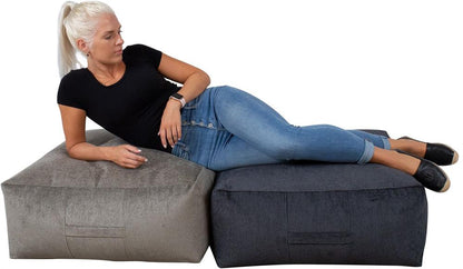 Pouf Aberdare | size: Width: 80cm, Height: 30cm, Depth: 80cm | color: Gray | image: 4 | variant: 1001438