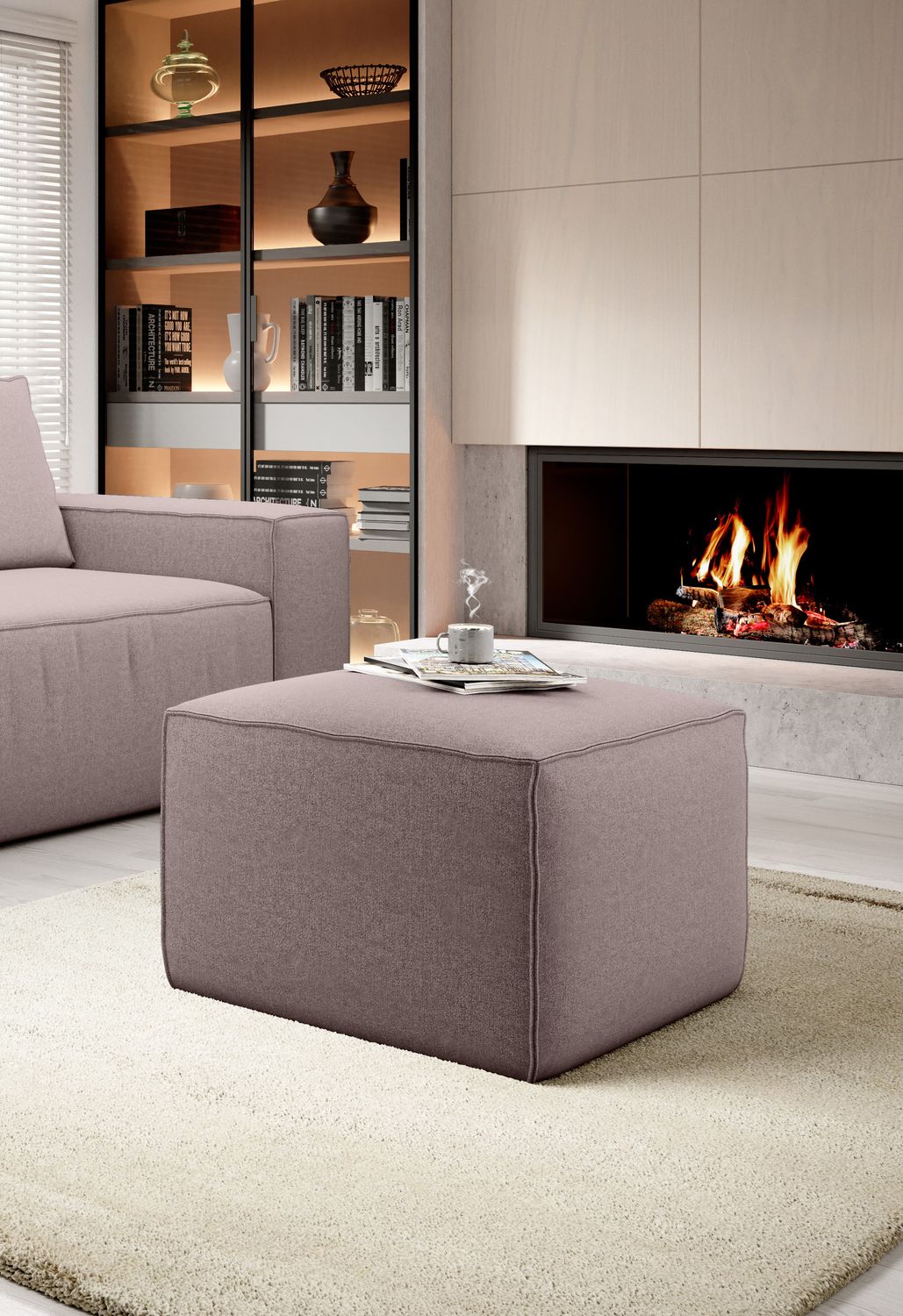 Pouf East Chertsey | size: Width: 88cm, Height: 51cm, Depth: 68cm | color: Gojo | image: 1 | variant: 1010525