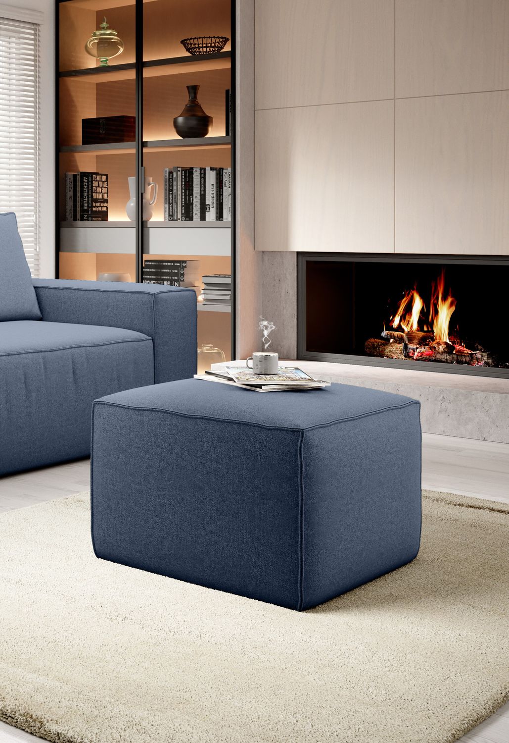 Pouf East Chertsey | size: Width: 88cm, Height: 51cm, Depth: 68cm | color: Gojo | image: 1 | variant: 1010544