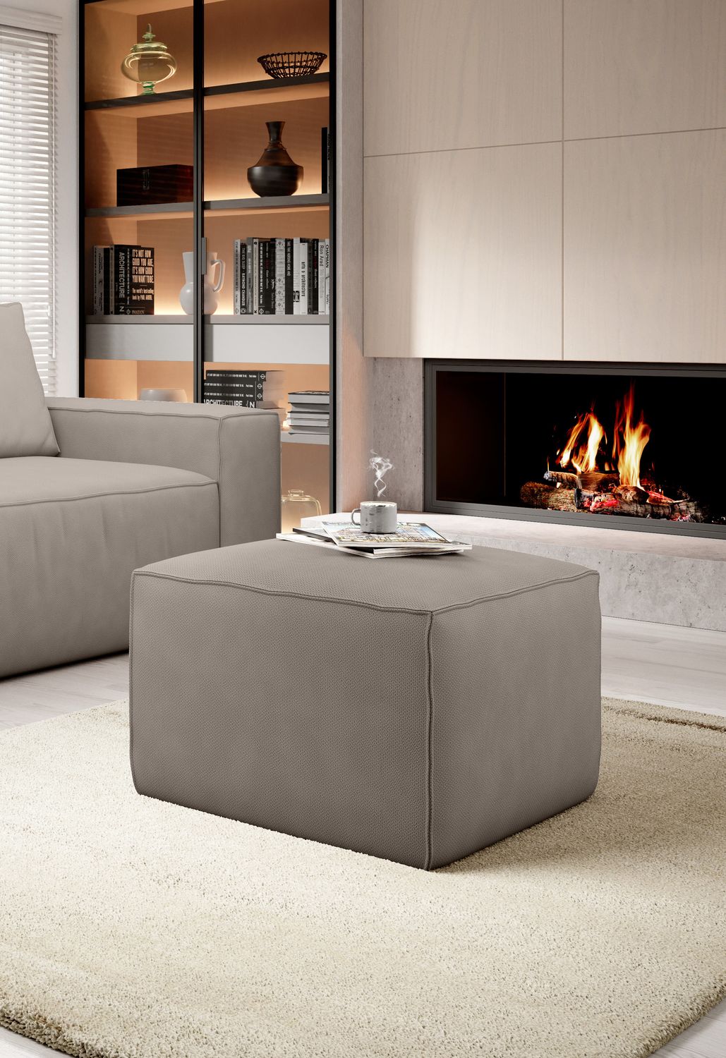 Pouf East Chertsey | size: Width: 88cm, Height: 51cm, Depth: 68cm | color: Poco | image: 1 | variant: 1010522