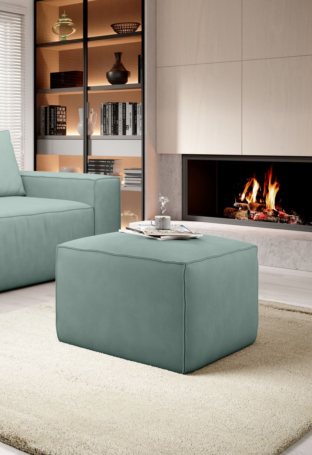 Pouf East Chertsey | size: Width: 88cm, Height: 51cm, Depth: 68cm | color: Poco | image: 1 | variant: 1010524