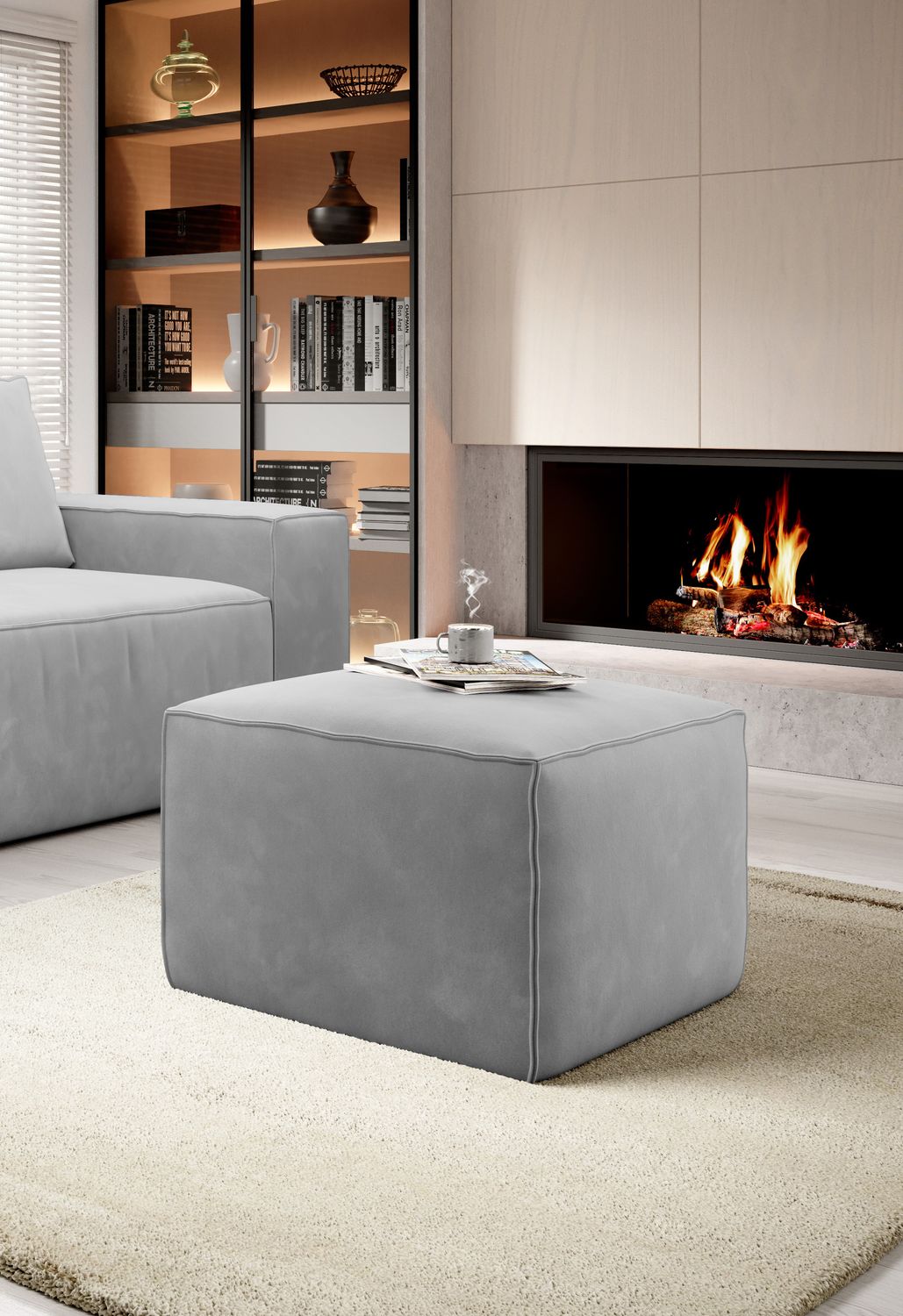 Pouf East Chertsey | size: Width: 88cm, Height: 51cm, Depth: 68cm | color: Sola | image: 1 | variant: 1010514