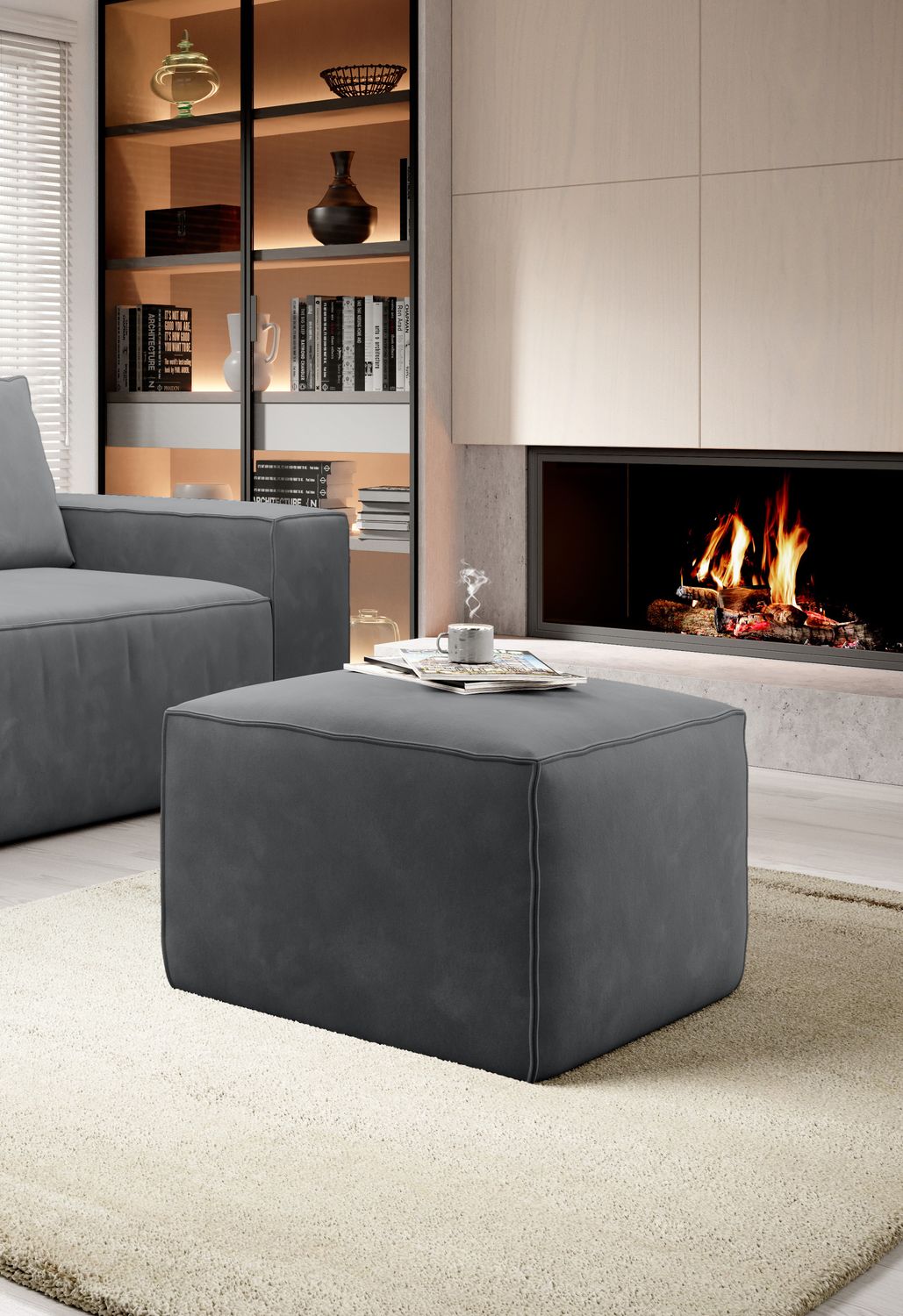 Pouf East Chertsey | size: Width: 88cm, Height: 51cm, Depth: 68cm | color: Sola | image: 1 | variant: 1010521