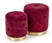 Pouf Fermo | size: Width: 33cm, Height: 38cm, Depth: 33cm, Diameter: 33-40cm | color: Bordeaux | image: 1 | variant: 1003100