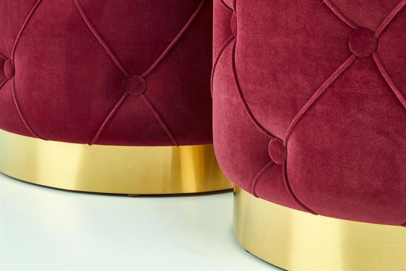 Pouf Fermo | size: Width: 33cm, Height: 38cm, Depth: 33cm, Diameter: 33-40cm | color: Bordeaux | image: 3 | variant: 1003100