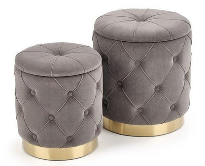 Pouf Fermo | size: Width: 33cm, Height: 38cm, Depth: 33cm, Diameter: 33-40cm | color: Gray | image: 0 | variant: 1003099