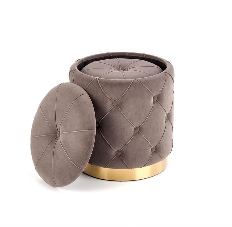 Pouf Fermo | size: Width: 33cm, Height: 38cm, Depth: 33cm, Diameter: 33-40cm | color: Gray | image: 2 | variant: 1003099