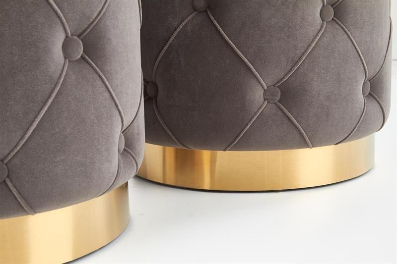 Pouf Fermo | size: Width: 33cm, Height: 38cm, Depth: 33cm, Diameter: 33-40cm | color: Gray | image: 3 | variant: 1003099
