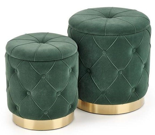 Pouf Fermo | size: Width: 33cm, Height: 38cm, Depth: 33cm, Diameter: 33-40cm | color: Green | image: 0 | variant: 1003098