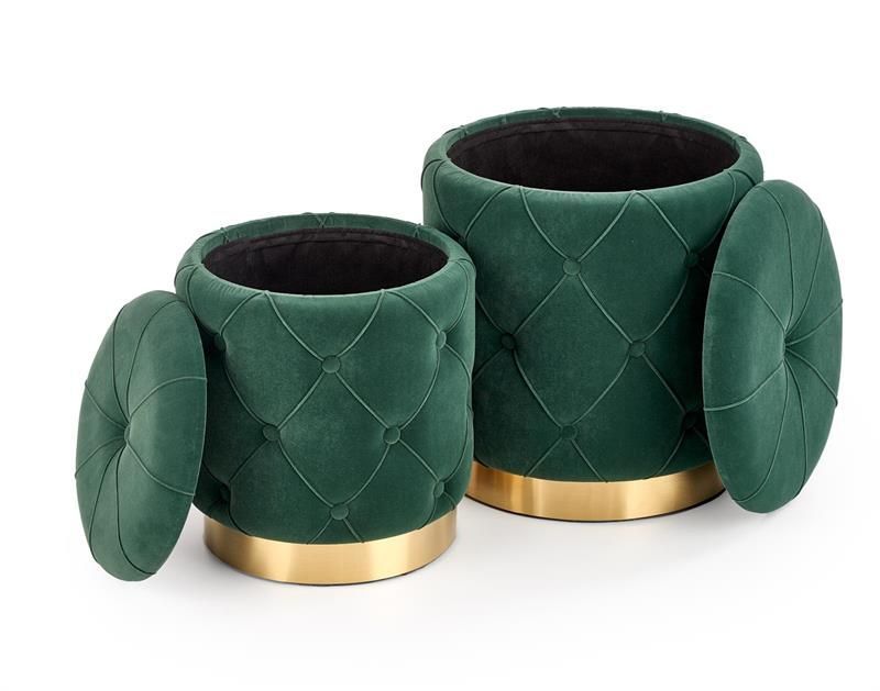 Pouf Fermo | size: Width: 33cm, Height: 38cm, Depth: 33cm, Diameter: 33-40cm | color: Green | image: 1 | variant: 1003098