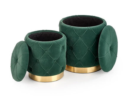 Pouf Fermo | size: Width: 33cm, Height: 38cm, Depth: 33cm, Diameter: 33-40cm | color: Green | image: 1 | variant: 1003098