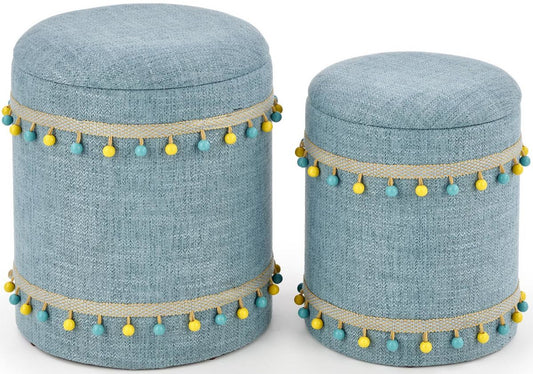 Pouf La Spezia | size: Width: 38cm, Height: 44cm | color: Blue | image: 0 | variant: 1003089