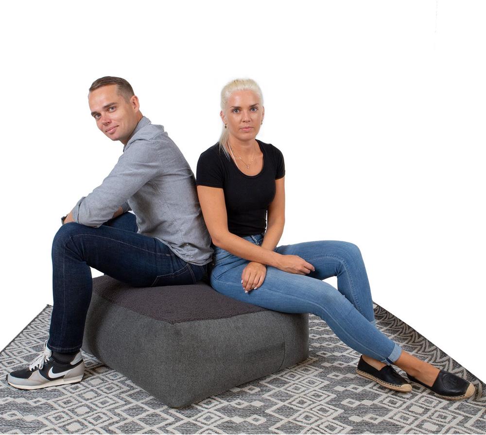 Pouf Lamb Bag 1 | size: Width: 80cm, Height: 30cm, Depth: 80cm | color: Gray | image: 4 | variant: 1006112