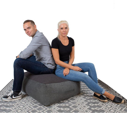 Pouf Lamb Bag 1 | size: Width: 80cm, Height: 30cm, Depth: 80cm | color: Gray | image: 4 | variant: 1006112