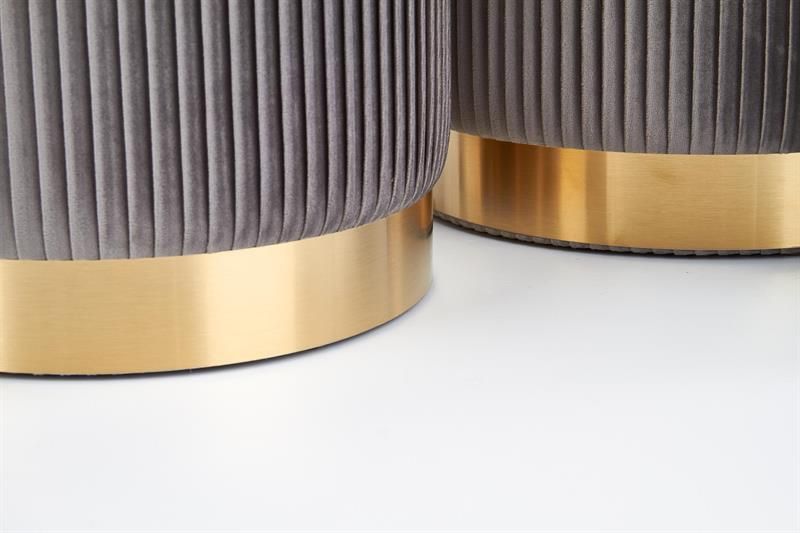 Pouf Monty 2 | size: Width: 38cm, Height: 31cm, Depth: 38cm, Diameter: 38-44cm | color: Gray | image: 2 | variant: 1006078