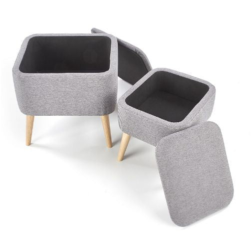 Pouf Pula | size: Width: 34cm, Height: 38cm, Depth: 41cm | color: Gray | image: 1 | variant: 1011614