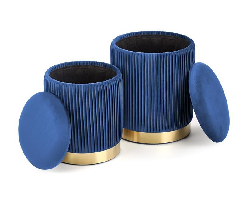 Pouf Terni | size: Width: 38cm, Height: 31cm, Depth: 38cm, Diameter: 38-44cm | color: Blue | image: 1 | variant: 1003095