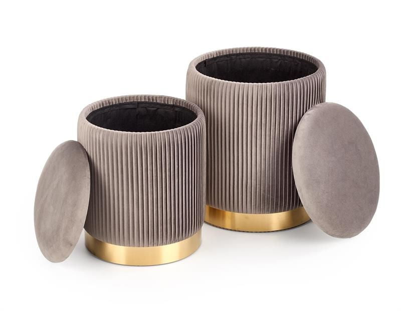 Pouf Terni | size: Width: 38cm, Height: 31cm, Depth: 38cm, Diameter: 38-44cm | color: Gray | image: 1 | variant: 1003096