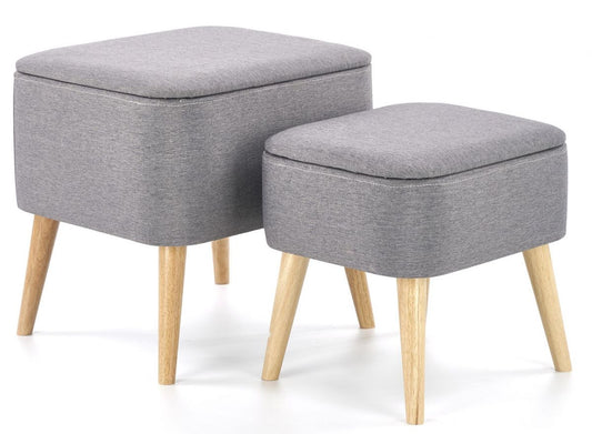 Pouf West Bath | size: Width: 34cm, Height: 38cm, Depth: 41cm | color: Gray | image: 0 | variant: 1007061