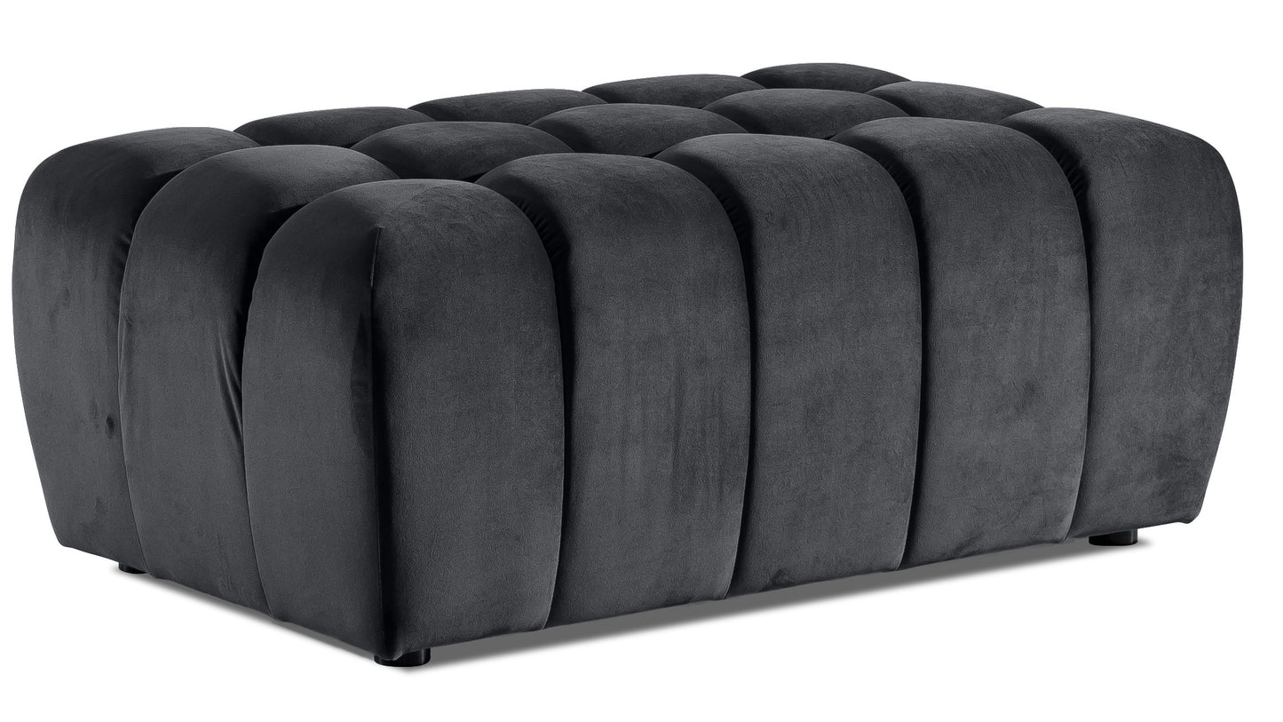 Pouf West Orebro | size: Width: 102cm, Height: 40cm, Depth: 64cm | color: Monolith | image: 0 | variant: 1010354