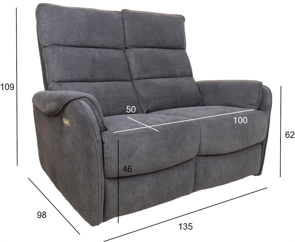 Recliner Bowers | size: Length: 98cm, Height: 109cm, Depth: 135cm | color: Gray | image: 1 | variant: 1017632