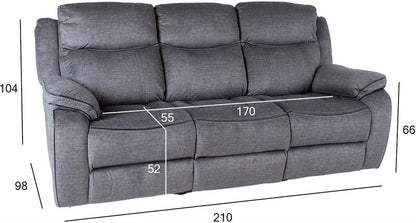 Recliner Gentry | size: Length: 98cm, Height: 105cm, Depth: 213cm | color: Gray | image: 5 | variant: 1017628