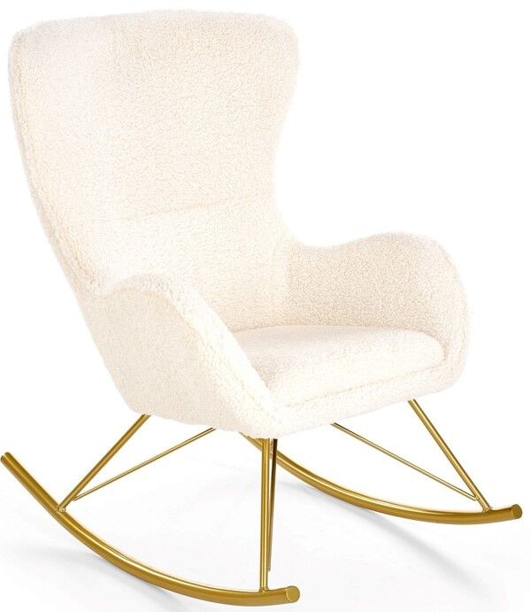 Rocking Chair Liberto | size: Width: 72cm, Height: 106cm, Depth: 100cm | color: White | image: 1 | variant: 1012513