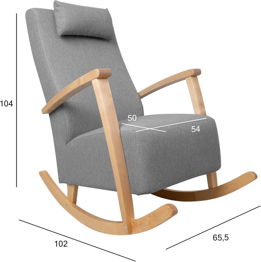 Rocking Chair Venla | size: Width: 65.5cm, Height: 104cm, Depth: 102cm | color: Gray | image: 7 | variant: 1005732