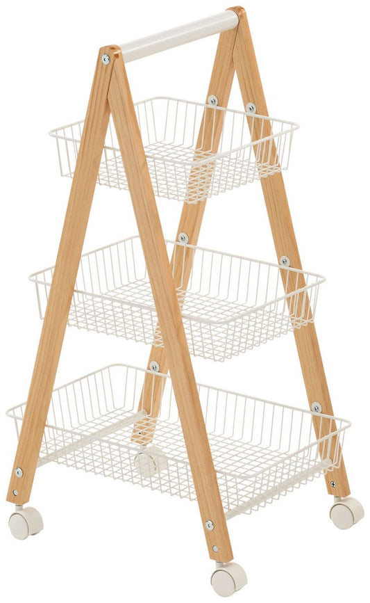 Shelf East Carmarthen | size: Width: 48cm, Height: 79cm, Depth: 32cm | color: White/Oak | image: 1 | variant: 1005713