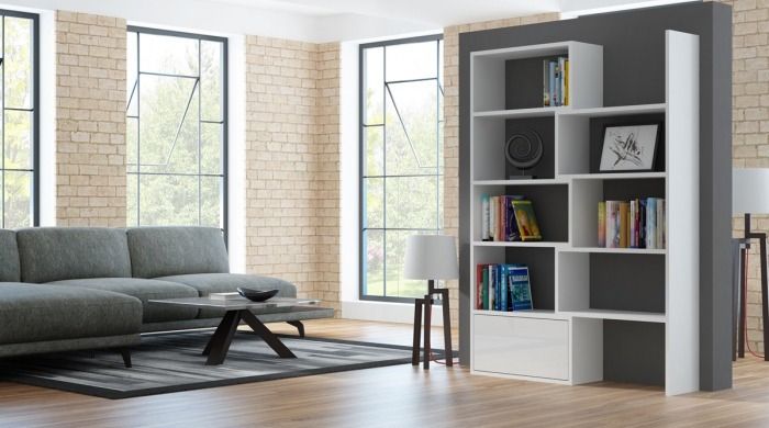 Shelf Paco | size: Width: 130cm, Height: 187.5cm, Depth: 29cm | color: White | image: 2 | variant: 1012471