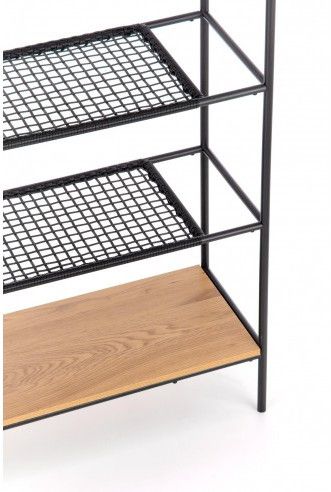 Shelf Reg21 | size: Width: 111cm, Height: 129cm, Depth: 34cm | color: Black/Oak | image: 2 | variant: 1012138