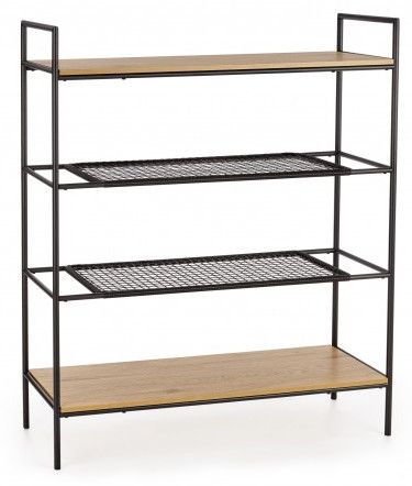 Shelf Reg21 | size: Width: 111cm, Height: 129cm, Depth: 34cm | color: Black/Oak | image: 9 | variant: 1012138