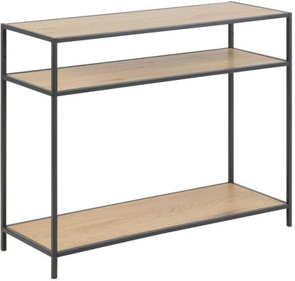 Shelf Seaford 14 | size: Width: 100cm, Height: 79cm, Depth: 35cm | color: Black/Oak | image: 2 | variant: 1012135