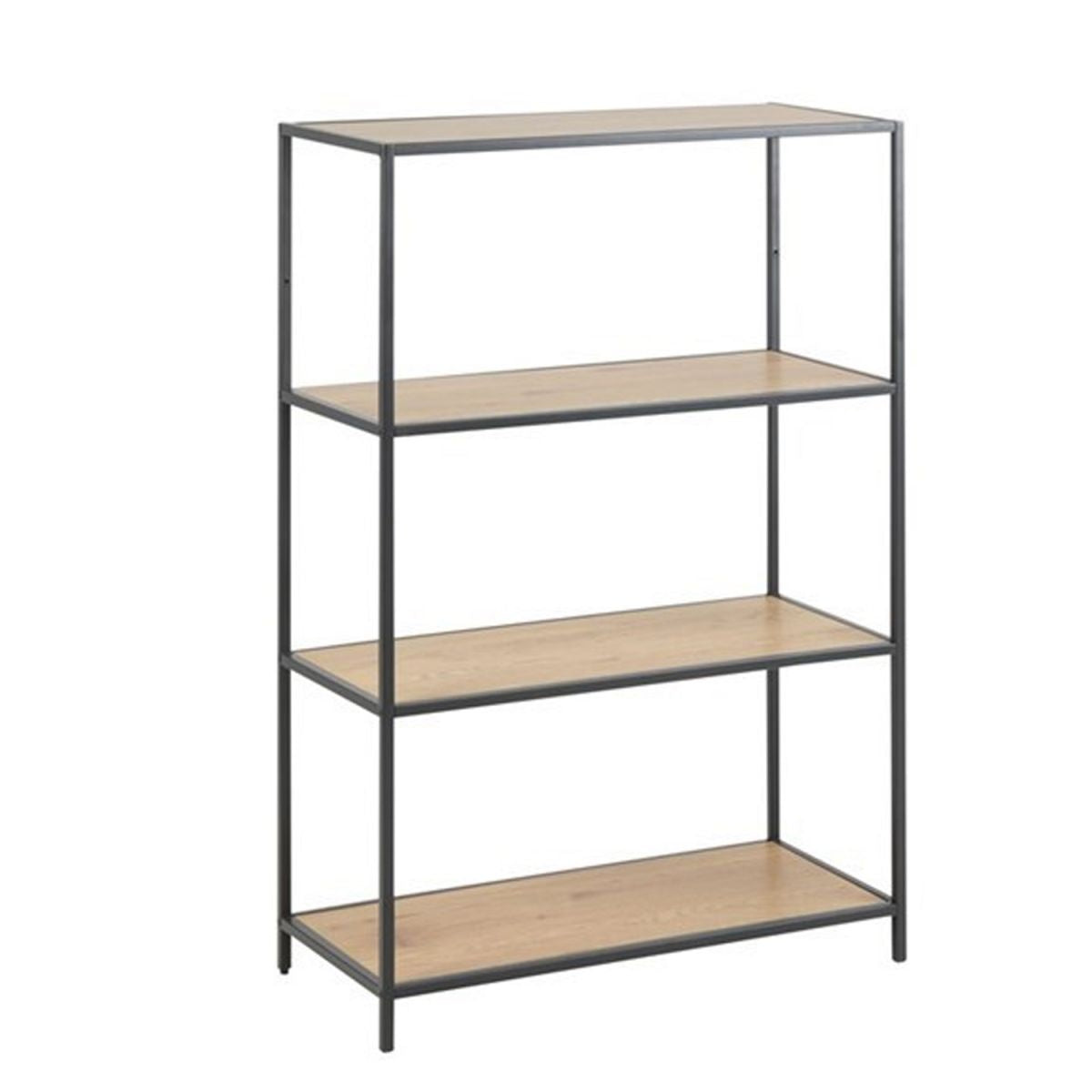 Shelf Seaford 3 | size: Width: 77cm, Height: 114cm, Depth: 35cm | color: Black | image: 1 | variant: 1010889