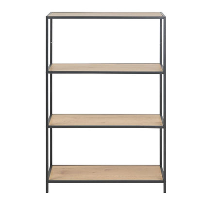 Shelf Seaford 3 | size: Width: 77cm, Height: 114cm, Depth: 35cm | color: Black | image: 2 | variant: 1010889