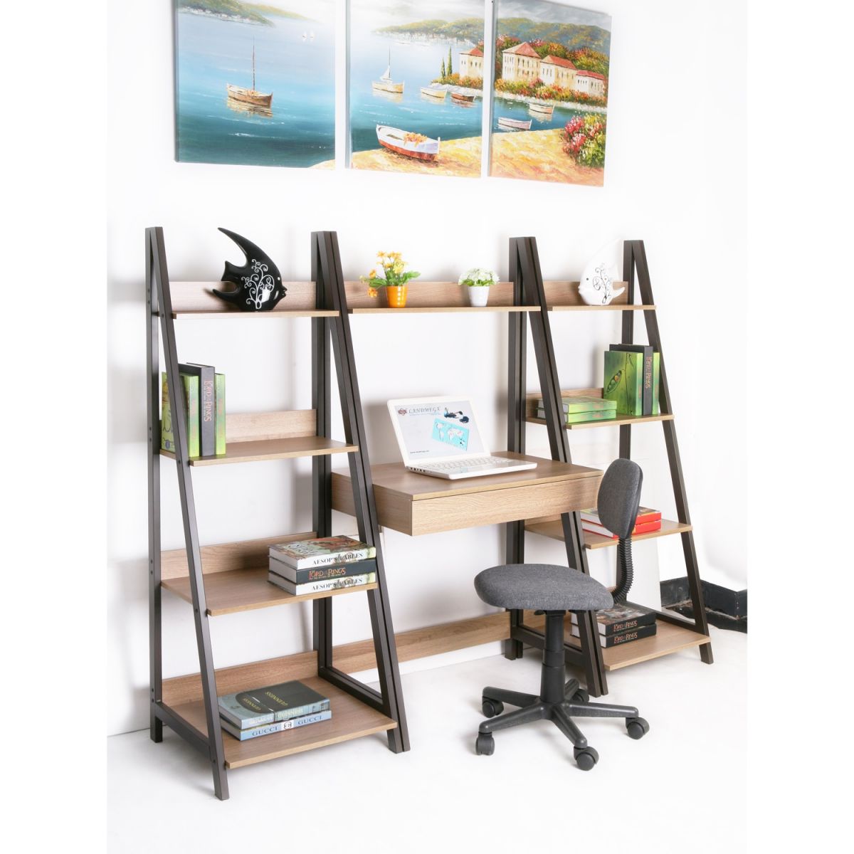 Shelf Step | size: Width: 52cm, Height: 146.5cm, Depth: 47.5cm | color: Brown | image: 4 | variant: 1011712